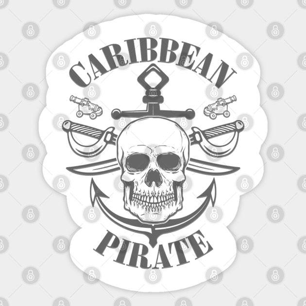 Caribbean pirate Sticker by usastore